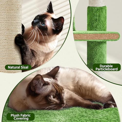 62in Cat Tree Tower (Green / 62in)