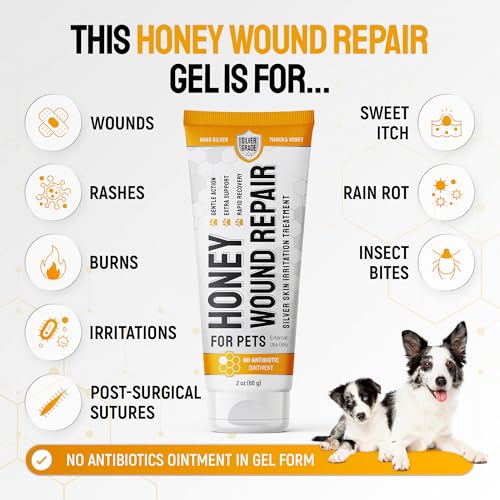 Dog Wound Care with Manuka Honey & Colloidal Silver for Scratches & Skin Irritations