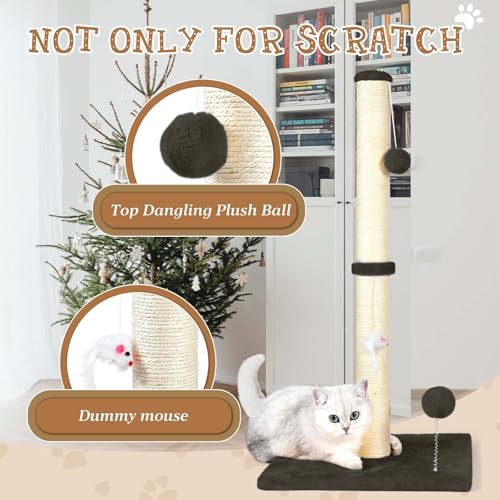 32" Tall Sisal Cat Scratching Posts Tree for Indoor Cats Adults