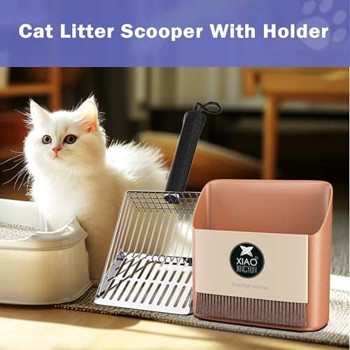 Cat Litter Scooper with Holder (Orange)