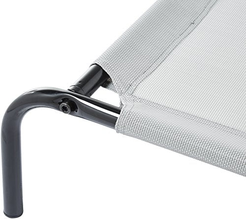 Cooling Breathable Elevated Pet Bed with Metal Frame for Large Dogs (Grey / X-Large)