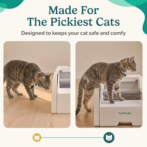 PurrTek Light Open Top Automatic Litter Box Self Cleaning 5GHz WiFi