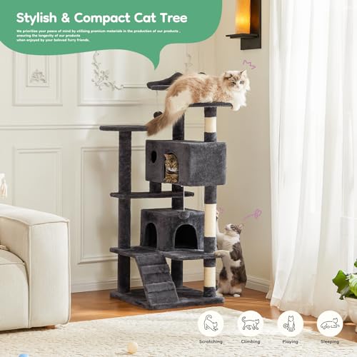 50 Inch Cat Tree Tower with Scratching Posts