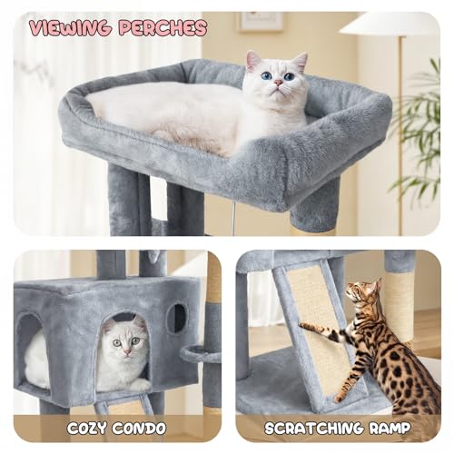 36 Inch Cat Tree with Condo (Light Grey / 36 Inch with Condo)