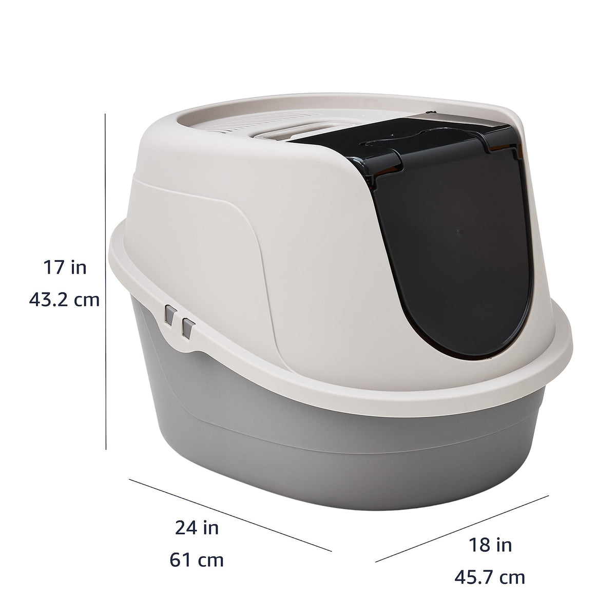 No Mess Hooded Enclosed Cat Litter Box with Odor Control and Swinging Door (Large (Pack of 1))