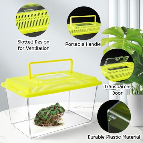 12Pcs Plastic Reptile Terrariums Carrier Cage (M)