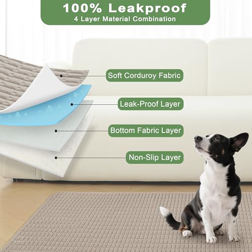 Washable Pee Pads for Dogs Puppy Pad (Brown / 20"x20"(Pack of 2))