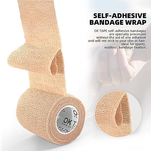 Self Adherent Cohesive Bandages Wrap 6Packs 4" x 5 Yards (Black / 4 In x 5 Yards)
