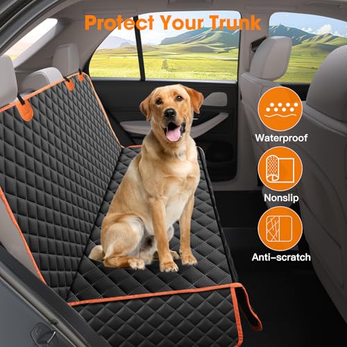 Dog Car Seat Cover for Back Seat (Black / 61"W x 55"L)