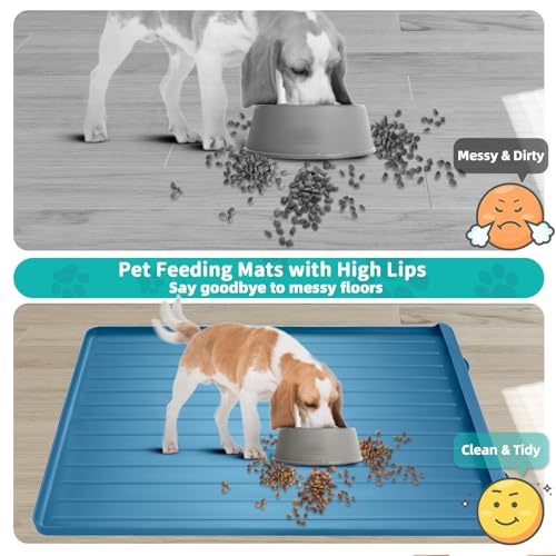 Dog mat for Food and Water (Navy / 39.4''x27'')