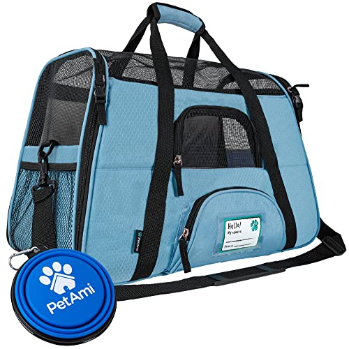 Airline Approved Pet Carrier for Cats & Small Dogs (Light Blue / 19.5"L x 10.2"W x 12.0"H)