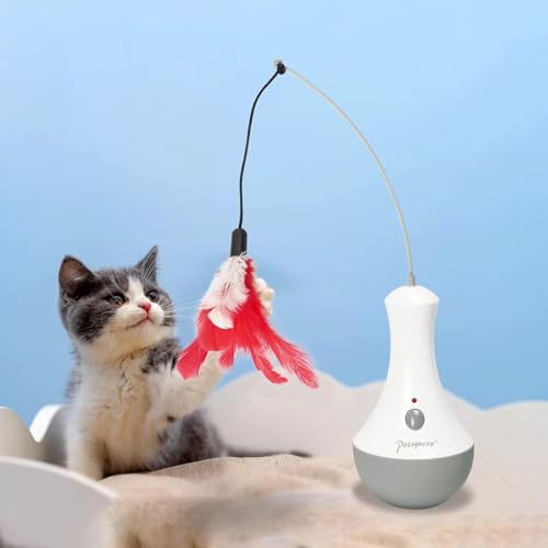 Replacement Feather Wand for Cat Toys Automatic Electric Tumbler Cat Exercise Toy for Play Kitten Teaser Feather (Feather)