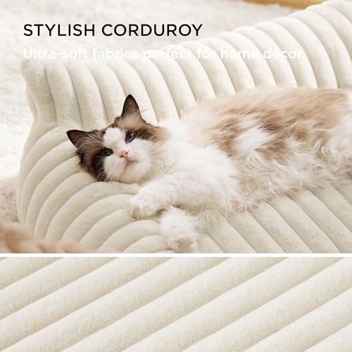 ComfyFleece® Shown on TV Fluffy Cute Dog Couch for Pets (30x20x10" / Cream)