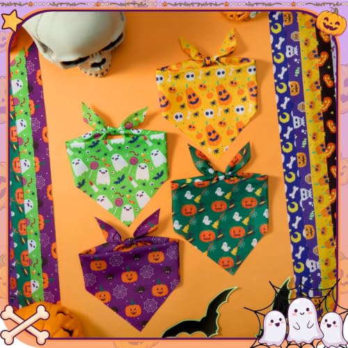 100 Pcs Halloween Dog Bandanas Bulk (25.6 x 17.7 x 17.7 Inch / Halloween)