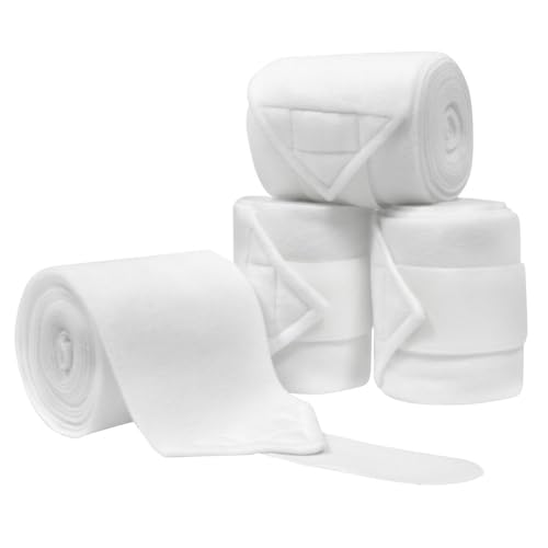 Horse Polo Leg Wraps Soft Fleece Wraps Equestrian Leg Bandage 4 (White / Cob(8.2ft))