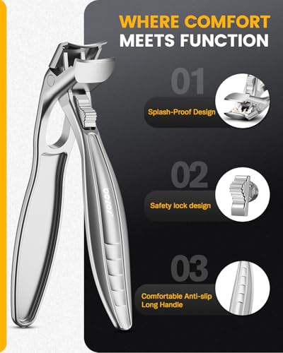 Curved Toenail Clippers for Seniors (Silver / Medium)