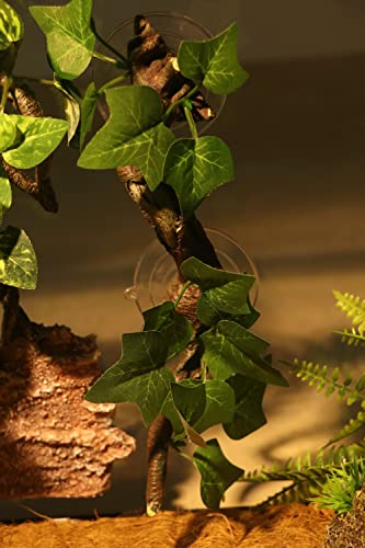 Reptile Corner Branch Terrarium Plant Decoration with Suction Cup for Amphibian Lizard Snake Climbing (Climbing Branch)