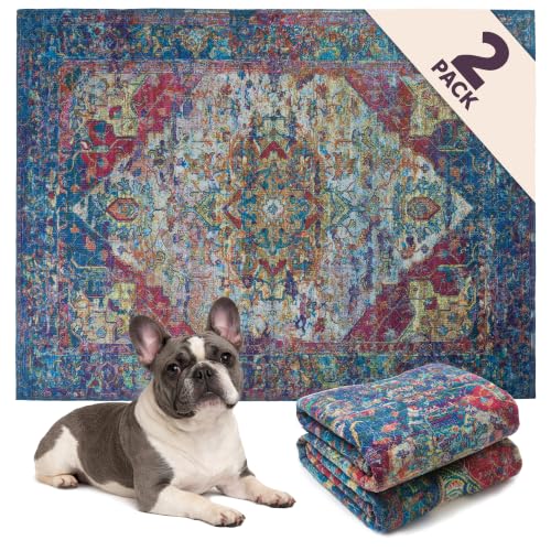 Lovewag Reusable Washable Dog Pee Pads (Bohemian Jewel / 36x48 inches (Pack of 2))