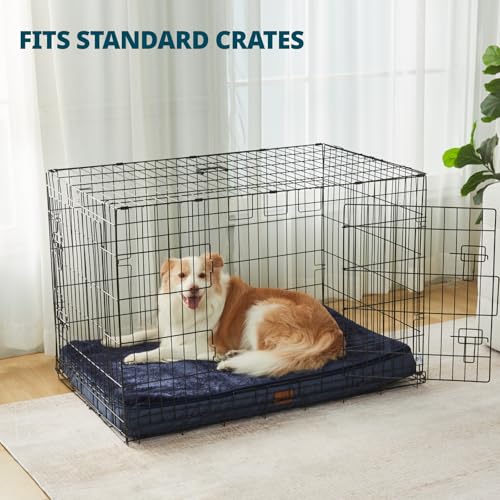 Memory Foam XL Dog Bed (41.0"L x 27.0"W x 4.0"Th / Navy Blue)