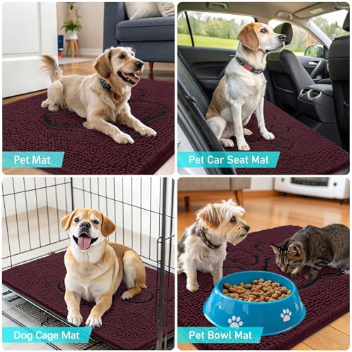 Dog Door Mat for Muddy Paws 30x20 (Russet / 30" X 20")