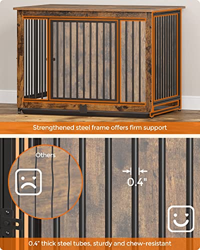 38" Dog Crate Furniture (Rustic Brown / 38.6"L x 25.6"W x 27.6"H)