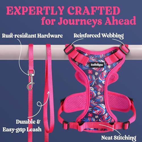 Cat Harness and Leash Set (S / Coconut Fuchsia)