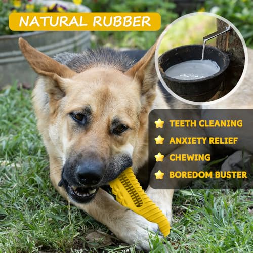 Dog Toys for Aggressive Chewers Large Medium Breed Indestructible Chew Toys (Yellow)