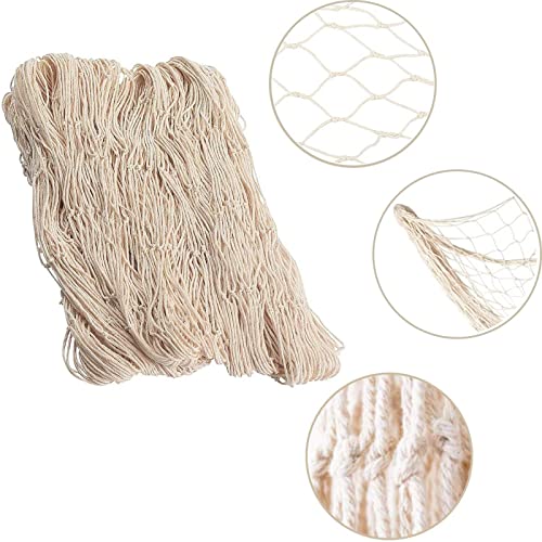 Fish Net Decorations for Party (1 Pack Beige/No Shells / One Size)