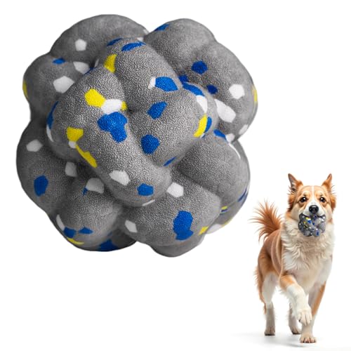 Upgrade Dog Balls Interactive Toys for Aggressive Chewers (Grey-Yarnball)