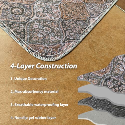 Washable Pee Pads for Dogs (36x36 Inch (Pack of 2) / Brown/Multi)