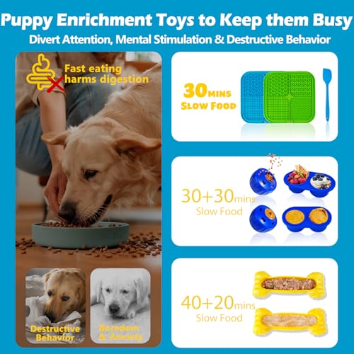 6 Value Pack Enrichment Toys for Dogs Lick Mat (Blue-Green-Klein-Yellow)