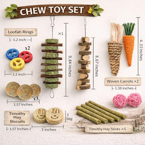 20 PCS Bunny Chew Toys for Teeth (20 Pcs)