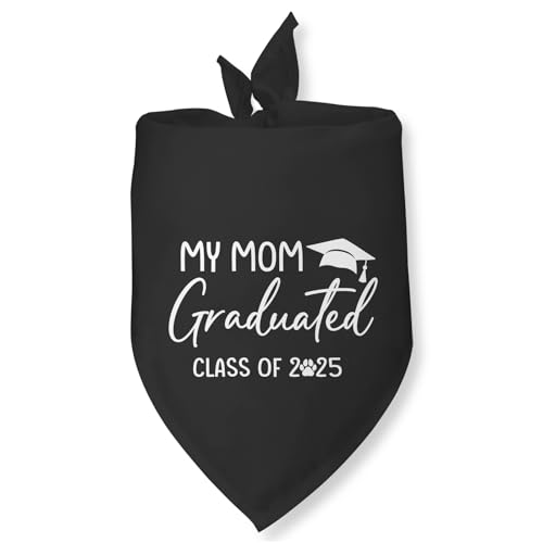 Class of 2025 Graduation Dog Bandana Dog Graduated Bandana Graduation Gifts for Dogs Lovers 2025 My Mom Graduated Pet Scarf for Small Medium Dogs & Cats (M)