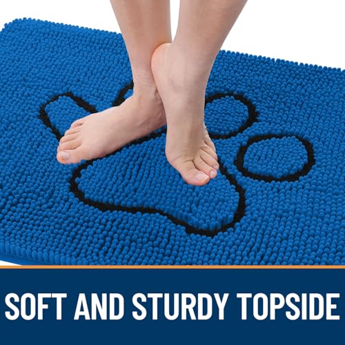 Dog Door Mat for Muddy Paws 35x16 (Deep Navy Blue / 48" X 30")