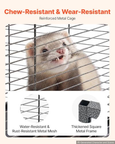 Metal Small Animal Cage 52.4"H 6 (25.0"L x 17.1"W x 52.4"H)