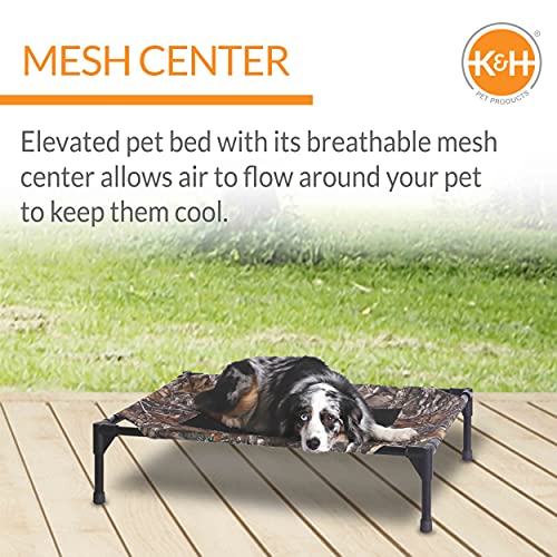 K&H Outdoor Elevated Dog Bed (Camo/Black Mesh / Medium 32"L x 25"W)