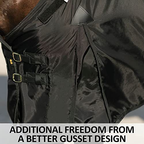 Dura Nylon Horse Stable Sheet (Horse Size 80 / Cutback | Open Front | Legstrap / Black)