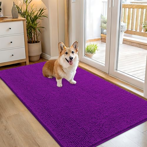 Dog Door Mat for Muddy Paws 54x32 (Purple / 54" X 32")