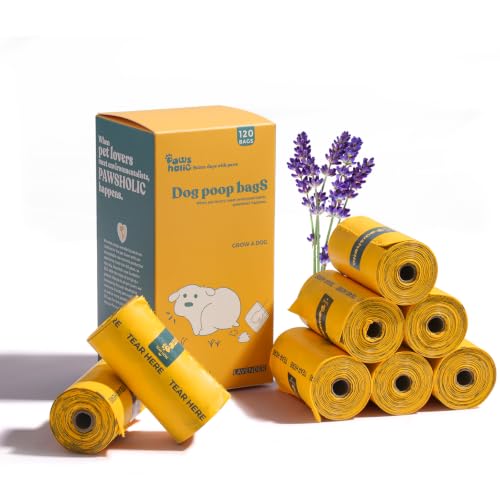 Dog Poop Bags Rolls Guaranteed Leak Proof and Extra thick Poop Bags for Dogs (120 Count (Pack of 1) / Lavender Scent)