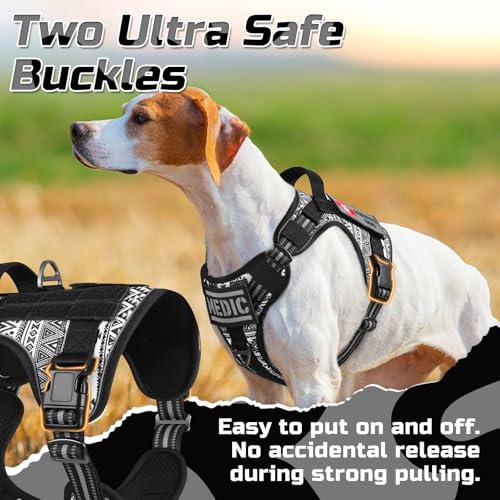 Tactical Dog Harness for Medium (B&W Geometric / Medium)