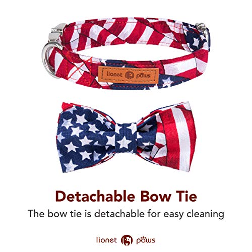 Patriotic Dog Collar with Bowtie (Large (Pack of 1) / American Flag)