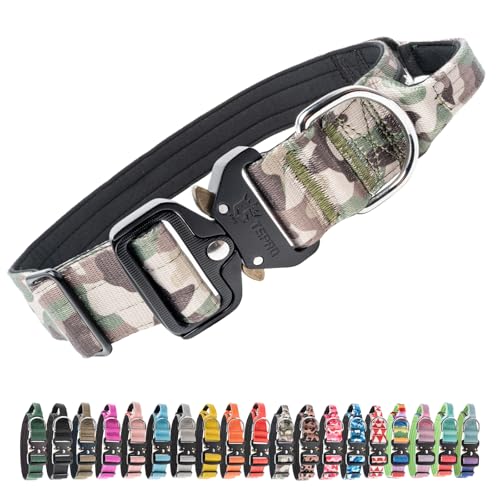 Tactical Dog Collar (Military Green / L: Neck 17.5" to 24.5")