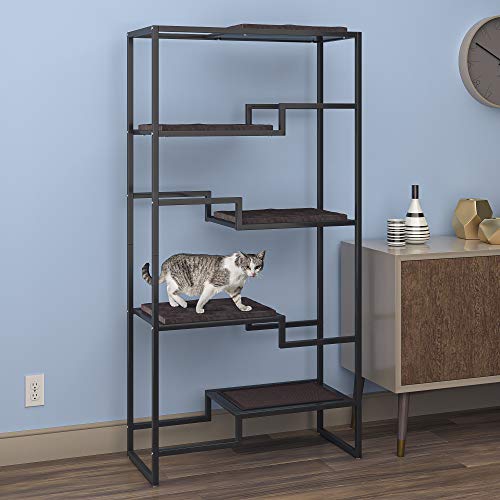 62 Inch Tall Metropolitan Cat Condo (Black Frame)