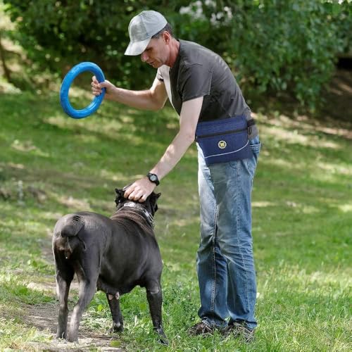 Dog Treat Pouch Bag with Magnetic Closure (M / Blue)