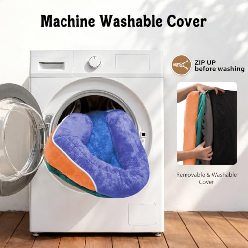 Orthopedic Washable XXL Dog Bed for Extra Large Dogs (Navy Orange / 45"L x 35"W x 7.5"Th)