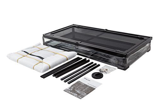 50 Gallon Reptile Glass Terrarium Tank Double Hinge Door with Screen Ventilation Large Reptile Terrarium 36" x 18" x 18" (Black)