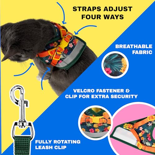 Travel Cat Harness and Leash Set (Medium / Hawaiian)