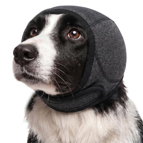 Ear Muffs Noise Protection for Dog Grooming Bathing (Grey / M)