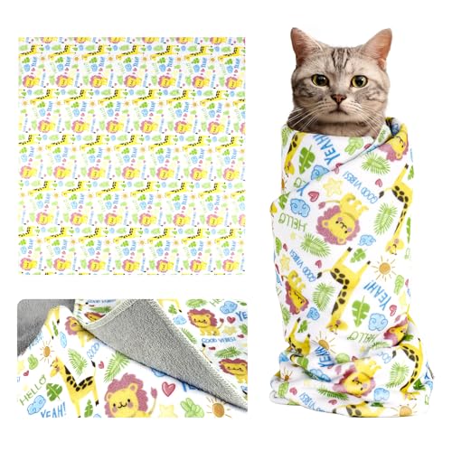Cat Wrap for Cutting Nails and Grooming (Giraffe Lion Style)