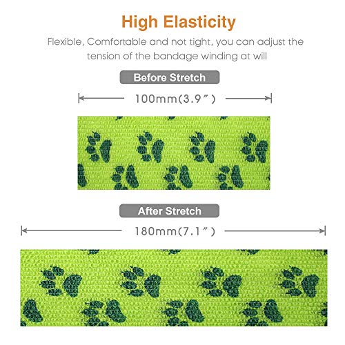 Vet Wrap Cohesive Bandages Bulk Self Adhesive Bandage Wrap Self Adherent Wrap Non (3 Inch Print Claw)